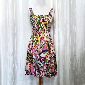 Sweet Paisley Fit & Flare Sleeveless Dress